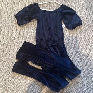 GIRLS OLD NAVY VELVET JUMPSUIT